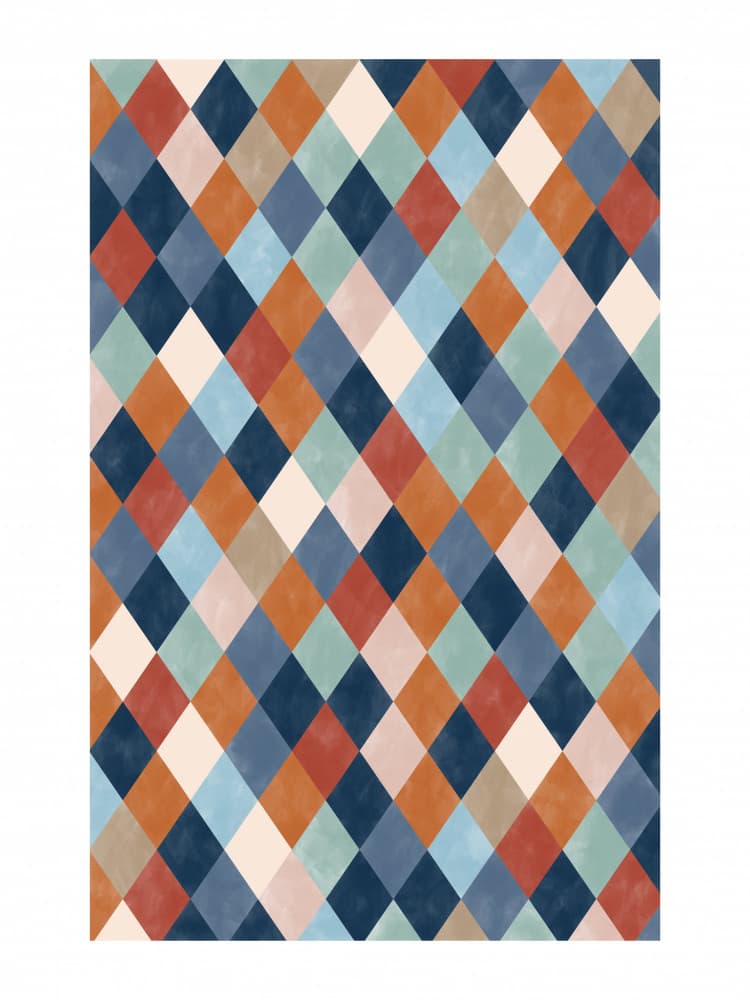 Diamond Harlequin Pattern by Elena Ristova — canvas wall art