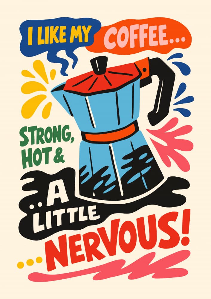 Strong Hot Nervous Coffee by Patryk Krygowski — canvas wall art