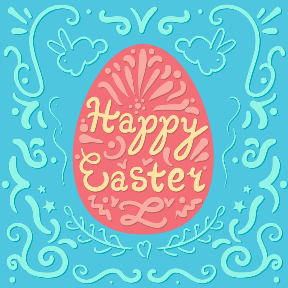 Festive Happy Easter Egg by Marika Barsrsind — canvas wall art