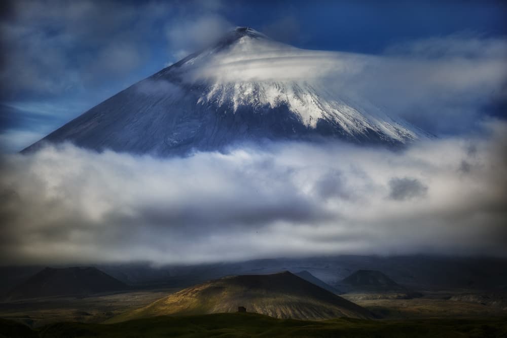 Cloud-Covered Volcano Peak by Ivan A. Godovikov — canvas wall art