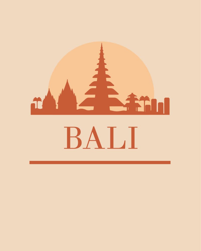 Bali Temple Sunset by Emiliano Deificus — canvas wall art