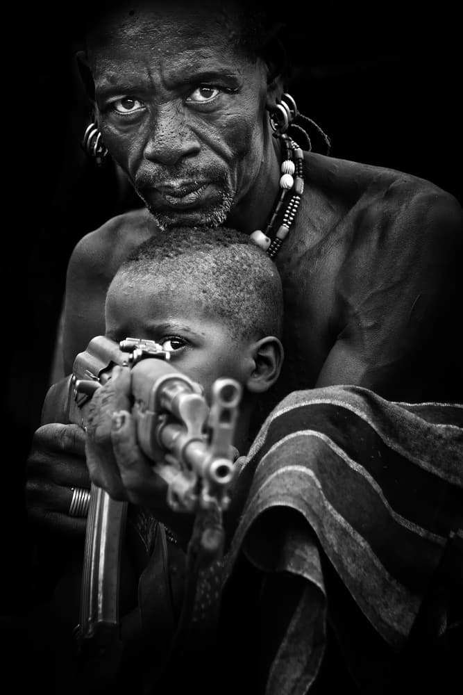 Warrior And Child by Juan Luis Duran — canvas wall art