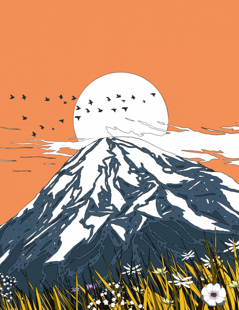 Mount Fuji Golden Hour by Nicholas — canvas wall art