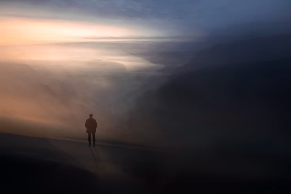 Man Above Misty Valley by Santiago Pascual Buye — canvas wall art