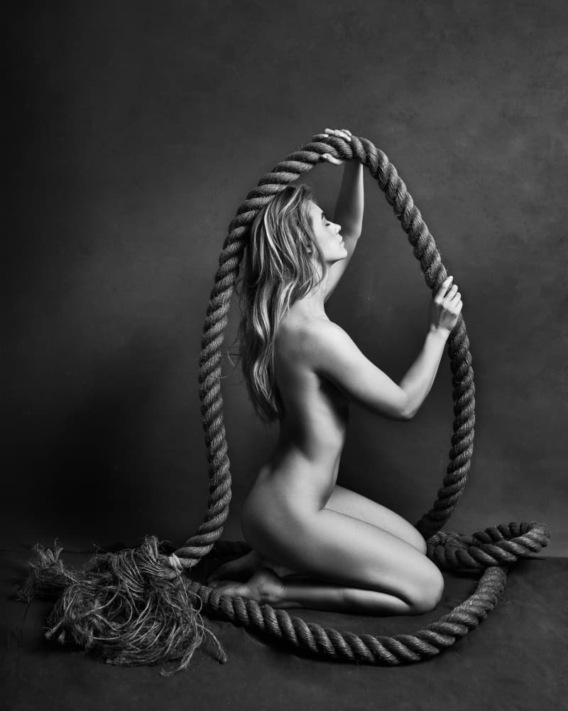 Graceful Nude with Rope by Ray Fritz — canvas wall art