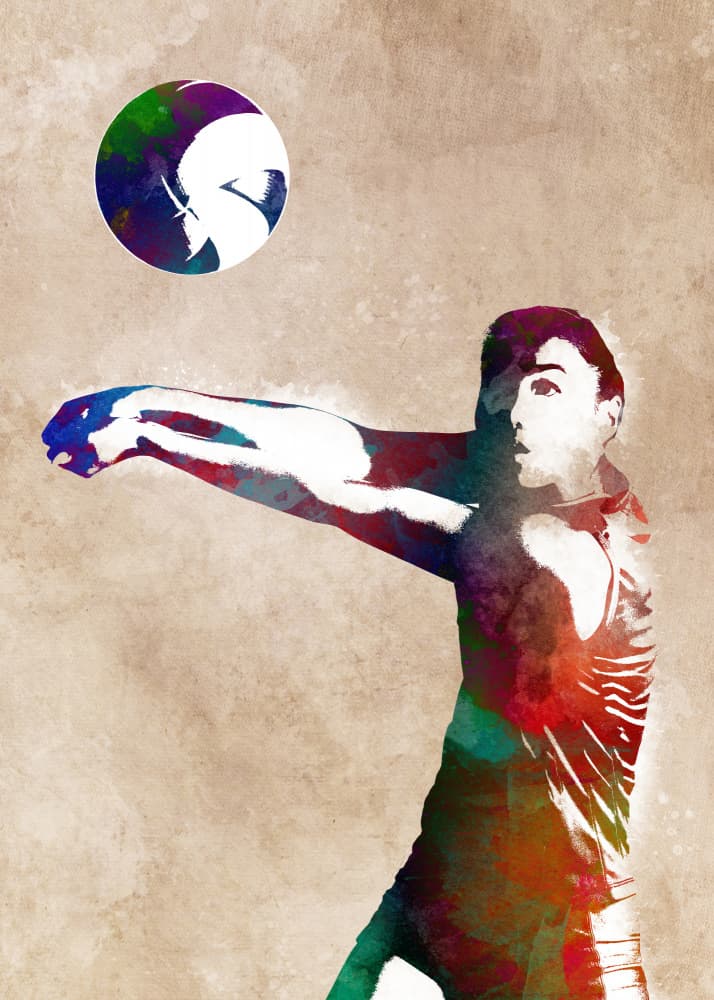 Dynamic Volleyball Player by Justyna Jaszke — canvas wall art