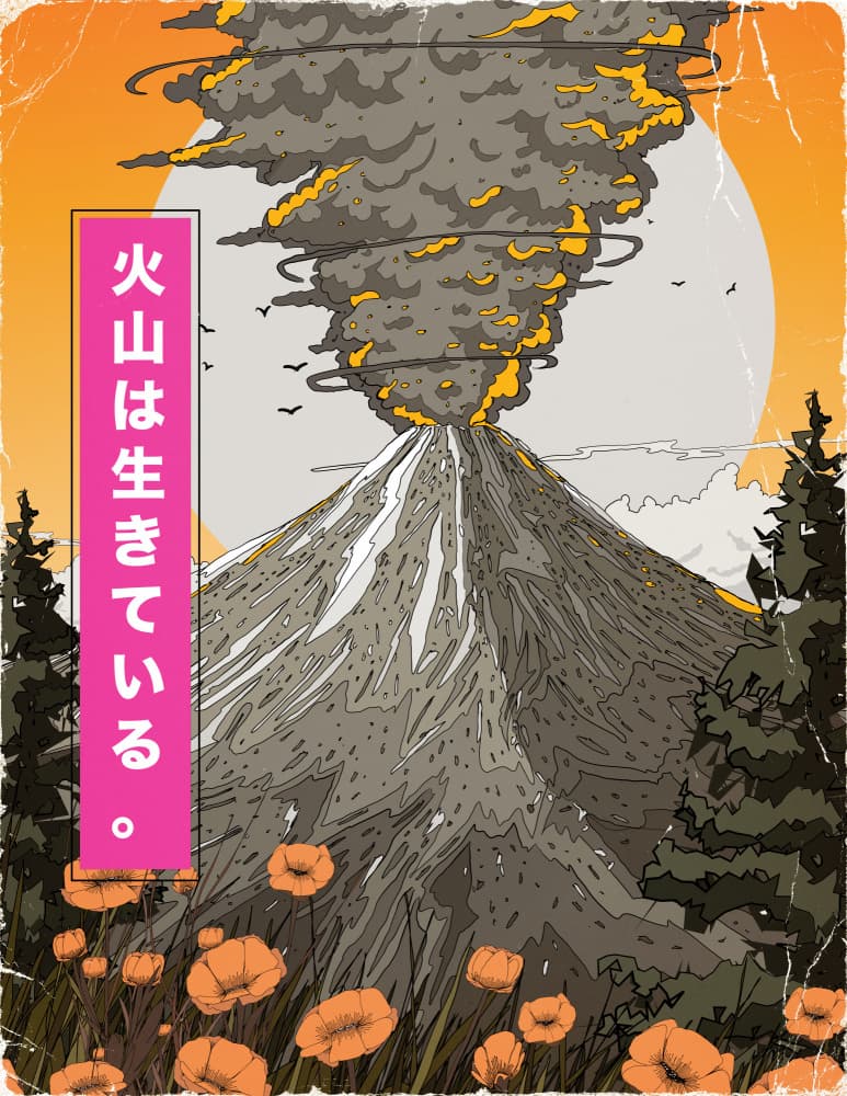 Japanese Volcano Bloom by Nicholas — canvas wall art