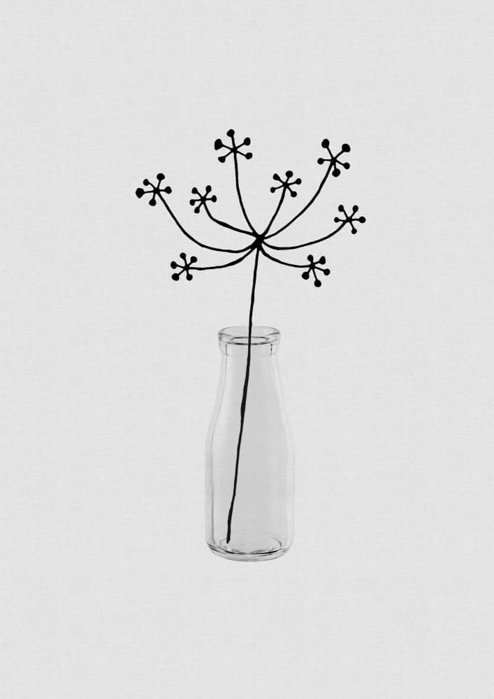 Minimalist Bottle Bloom by Orara Studio — canvas wall art