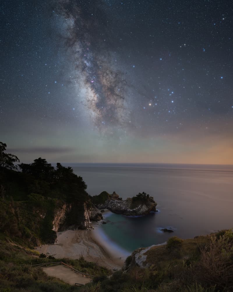 Milky Way Beach Waterfall by Vikas Chander — canvas wall art