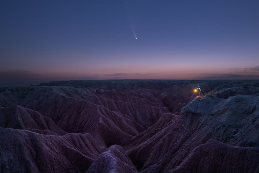 Comet Over Desert Canyons by Simoon — canvas wall art