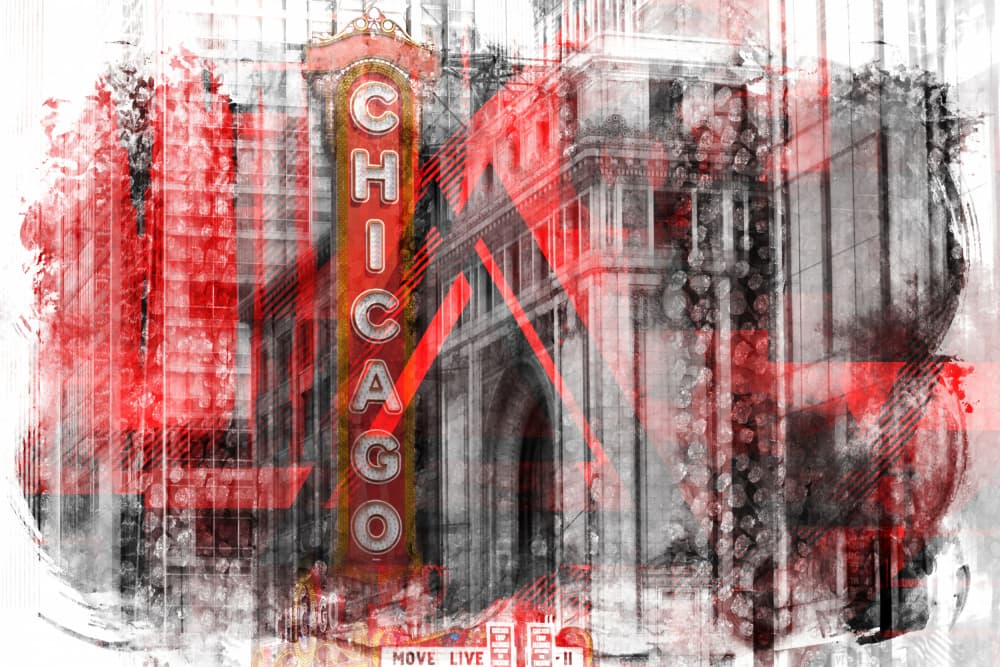 Gritty Chicago Sign by Melanie Viola — canvas wall art