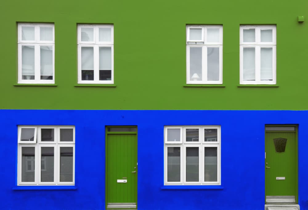 Vibrant Color Block House by Þorsteinn H. Ingibergsson — canvas wall art