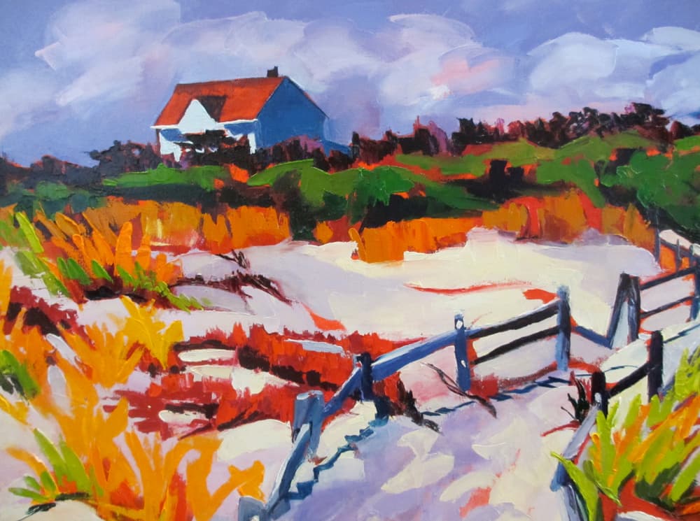 Vibrant Dunes Cottage by Maxine Shore — canvas wall art