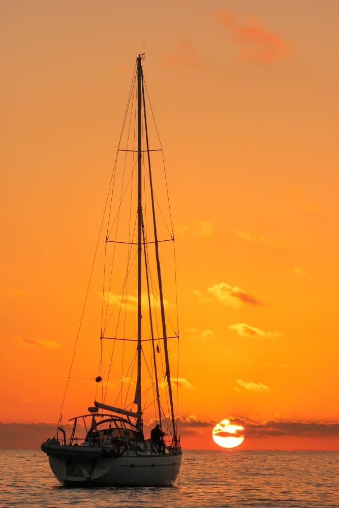 Sailboat Sunset Serenity by Adrian Tudose — canvas wall art