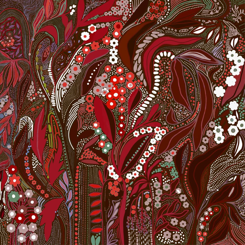 Lush Dark Botanical Garden by Josie George — canvas wall art