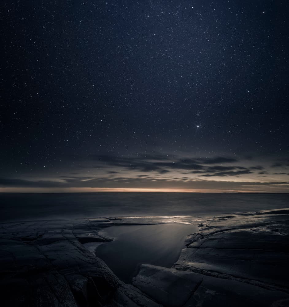 Coastal Starry Night by Mika Suutari — canvas wall art