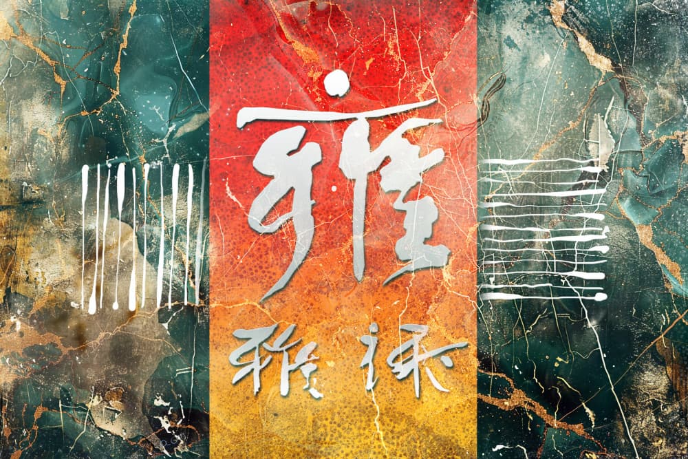 Elegant Chinese Calligraphy Texture by Rafal Kulik — canvas wall art