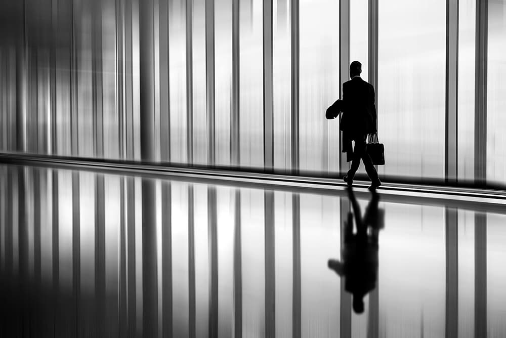 Walking Man Reflection by Tanja Ghirardini — canvas wall art