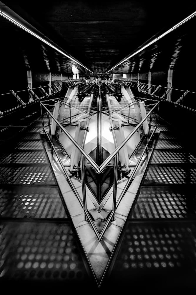 Sleek Geometric Passage by Jeffrey Wong — canvas wall art