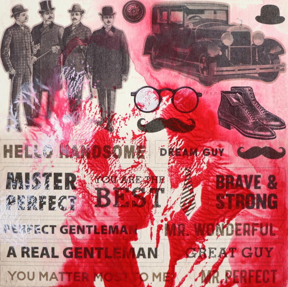 Vintage Gentlemen Collage by Santhosh ch — canvas wall art