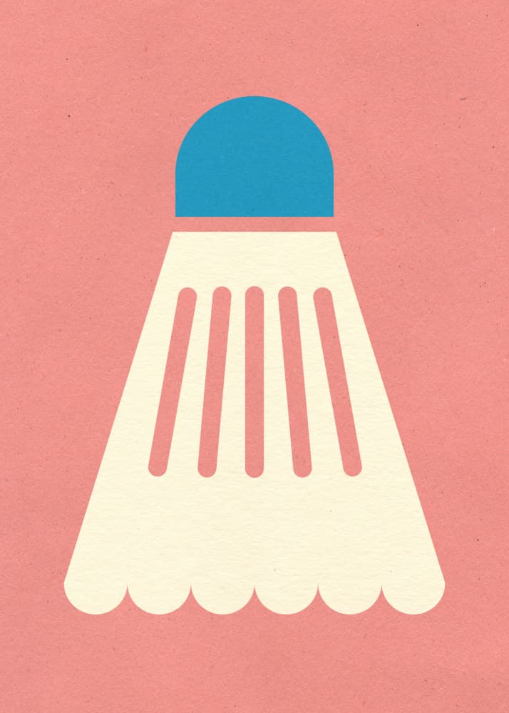 Badminton White Blue by Rosi Feist — canvas wall art
