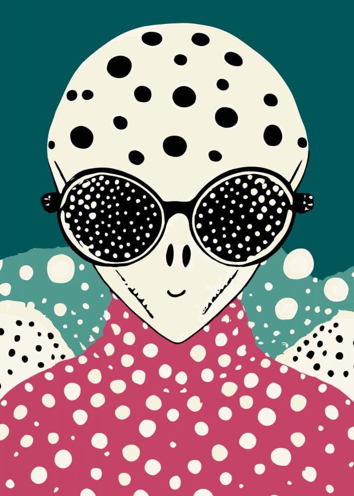 Cool Polka Dot Alien by Andreas Magnusson — canvas wall art