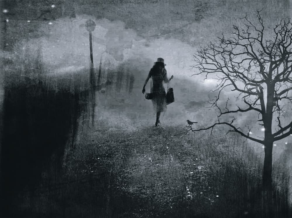Solitary Night Walk by Lammakmak — canvas wall art