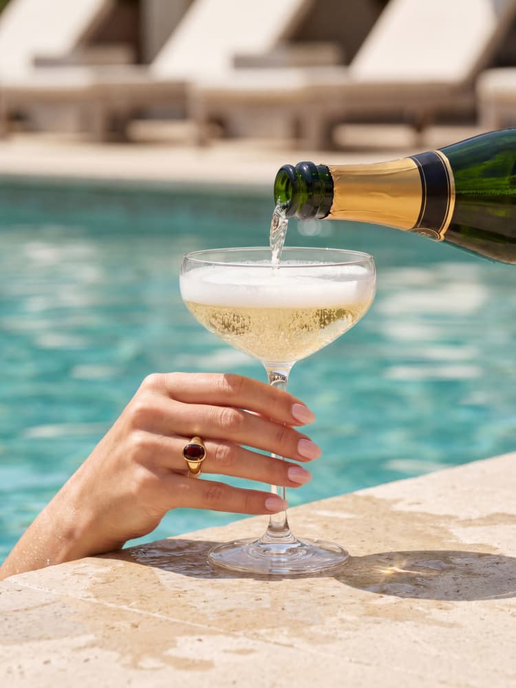 Luxury Poolside Champagne by Andreas Magnusson — canvas wall art