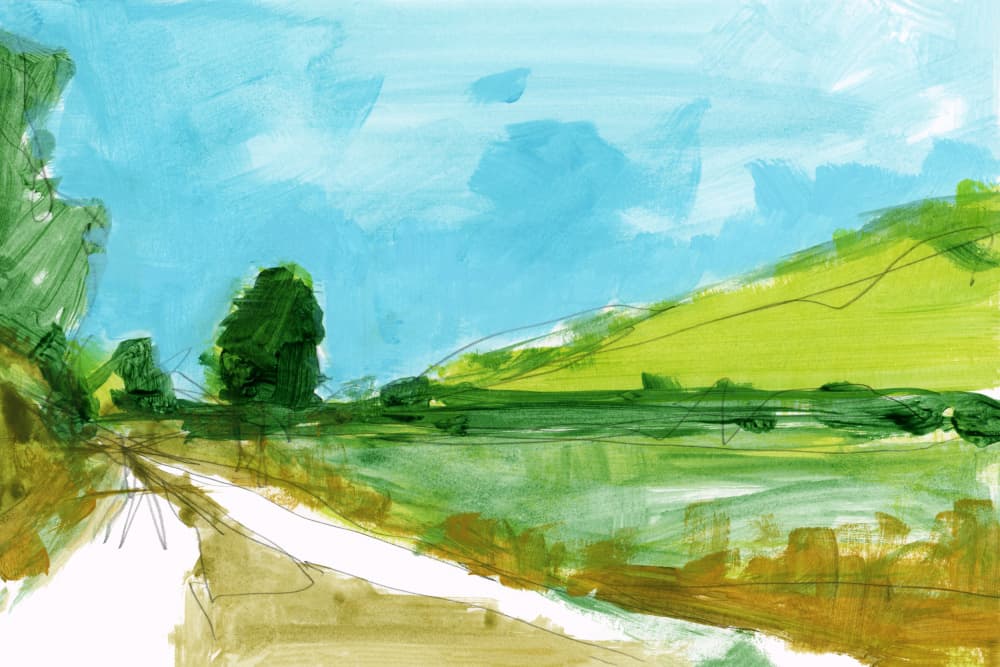 Winding Country Path by cartissi — canvas wall art