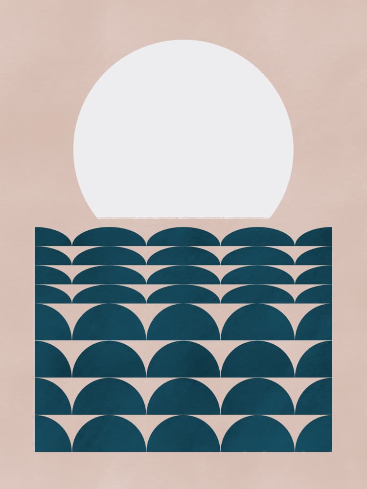 Geometric Ocean Sun by Little Dean — canvas wall art