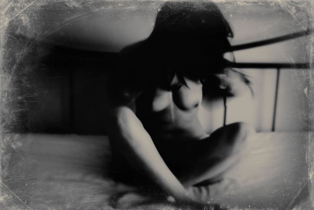 Intimate Bedroom Moment by Bogdan Bouşcă — canvas wall art