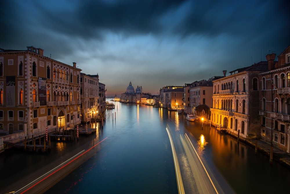 Grand Canal Evening Glow by Domenico Montemagno — canvas wall art