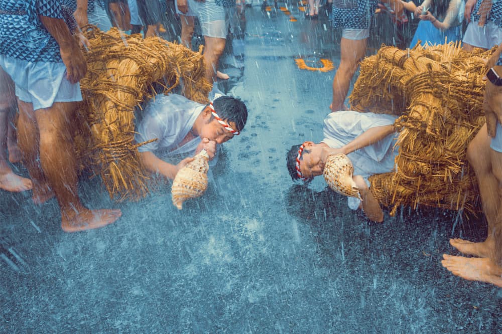 Japanese Festival Rain by Yasutaka Sameshima — canvas wall art