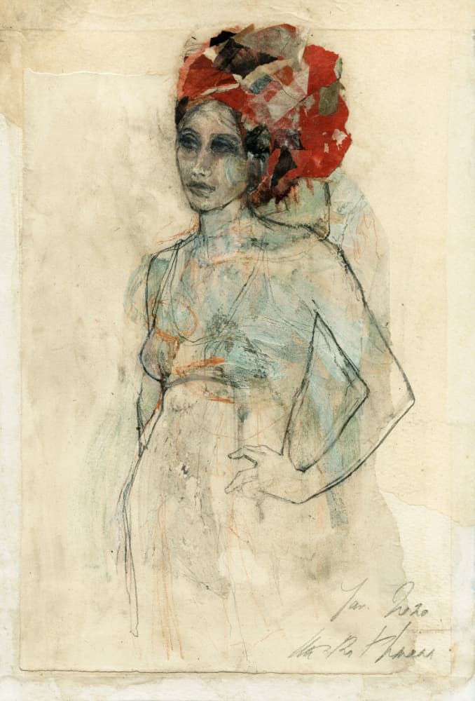 Elegant Turban Woman by Ute Rathmann — canvas wall art