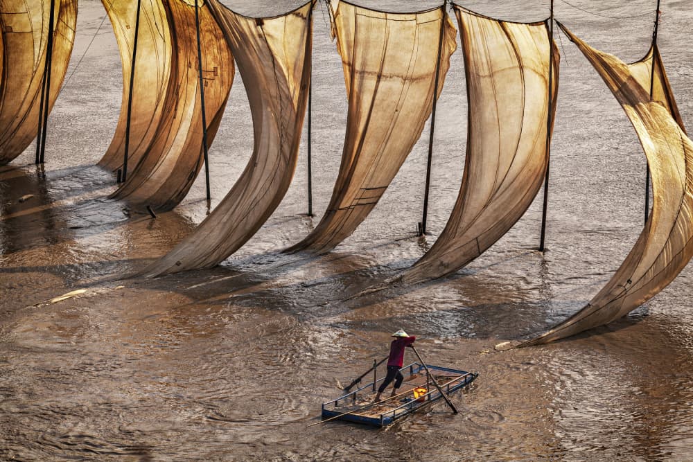 Traditional River Fishing by Prasad Ambati — canvas wall art