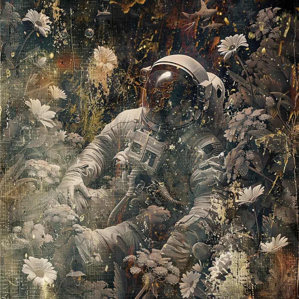 Cosmic Floral Explorer by Rafal Kulik — canvas wall art