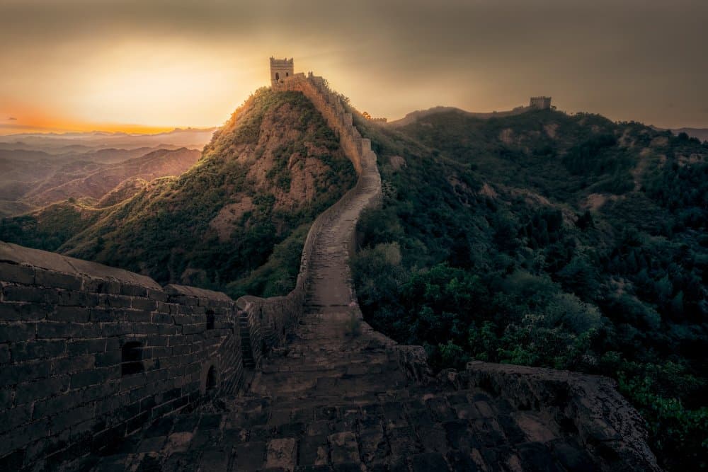 Great Wall Sunset Glow by Jamie Z. Chan — canvas wall art