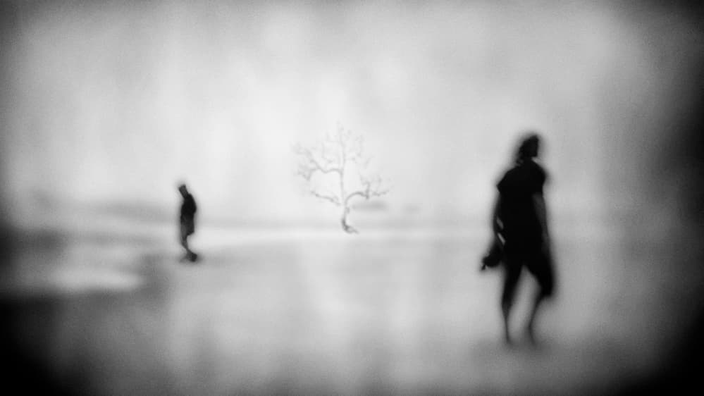 Blurred Figures In Mist by Ina Tänzer — canvas wall art