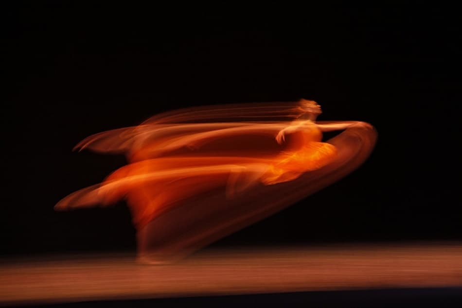 Abstract Orange Dancer by Suren Manvelyan — canvas wall art