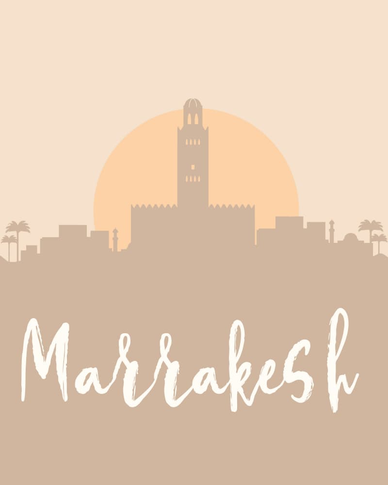 Marrakech Sunset Skyline by Emiliano Deificus — canvas wall art