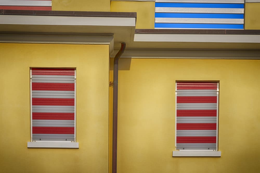 Yellow Walls Striped Blinds by Paolo Bolla — canvas wall art