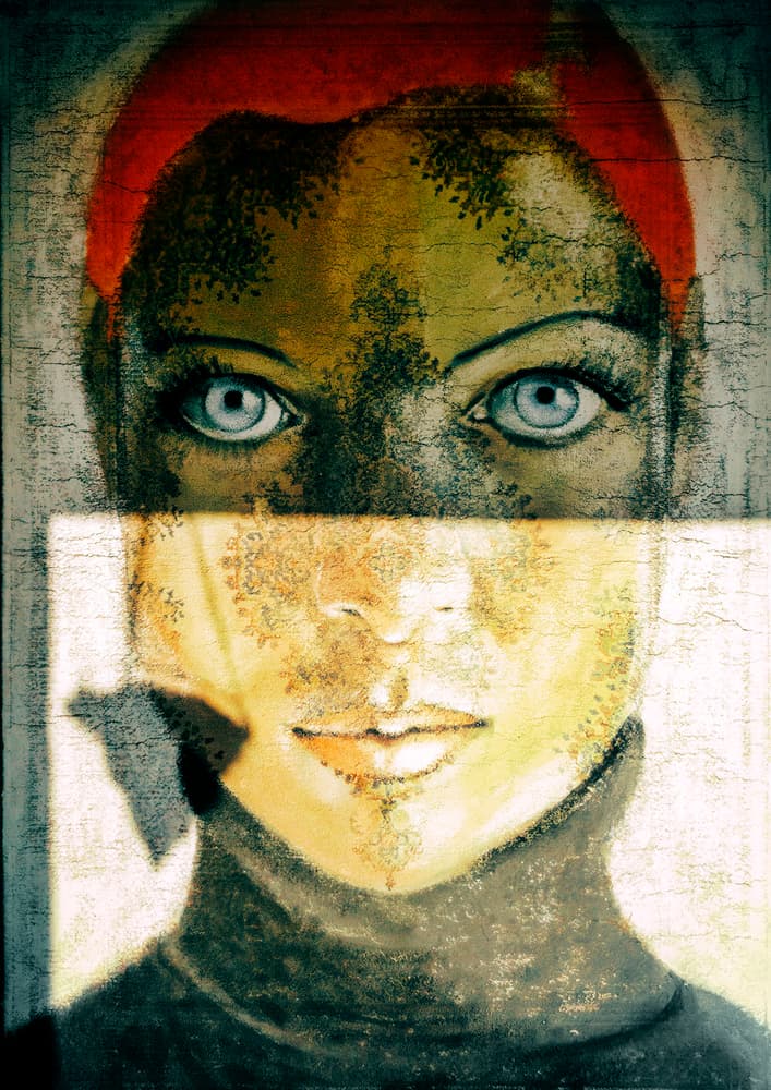 Mysterious Patterned Portrait by Ton Dirven — canvas wall art
