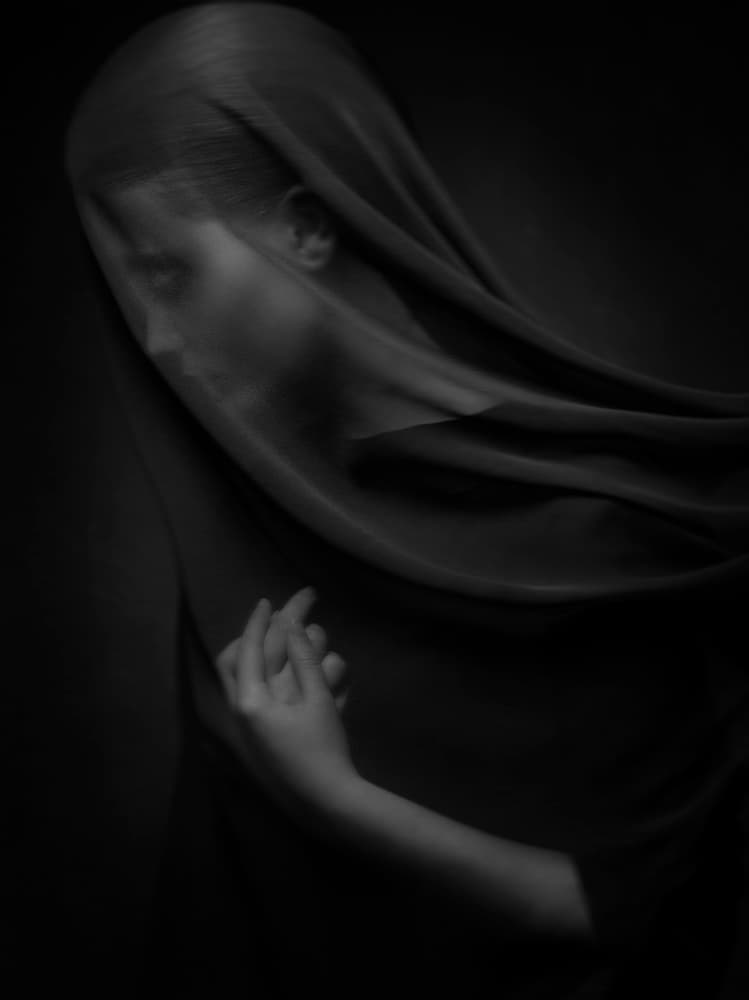 Mysterious Veiled Woman by Yuri Shevchenko — canvas wall art