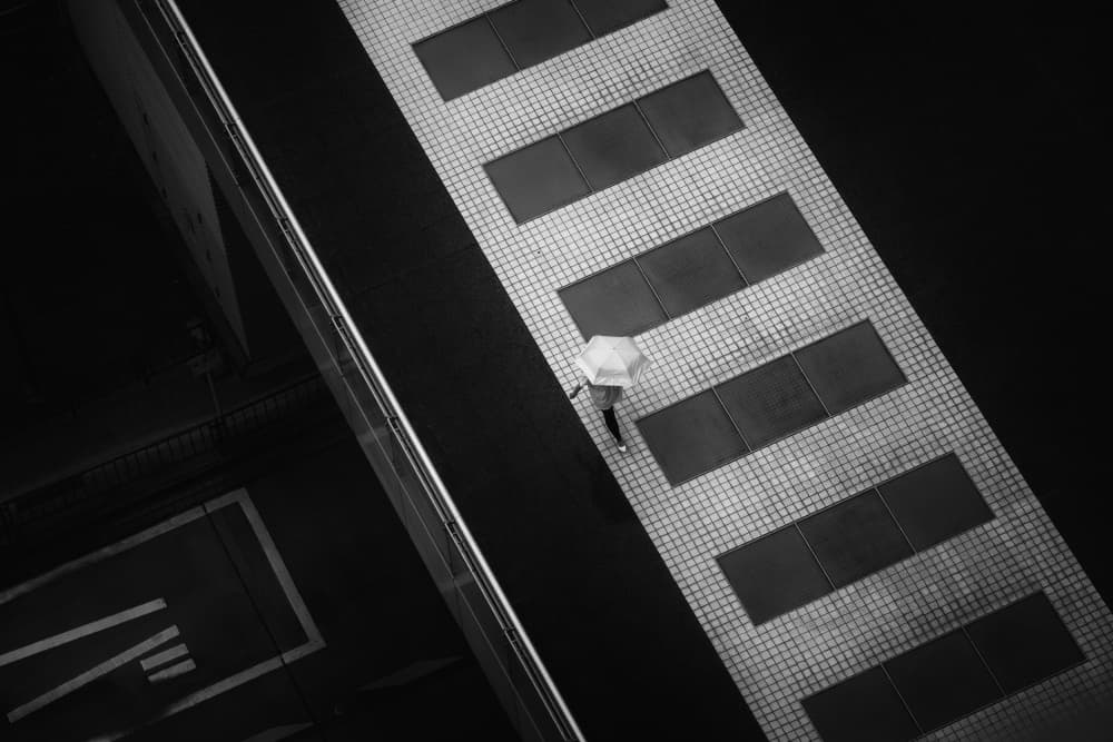 Urban Umbrella Walk by Haruyo Sakamoto — canvas wall art