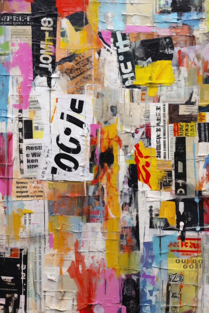 Urban Collage Burst by Treechild — canvas wall art