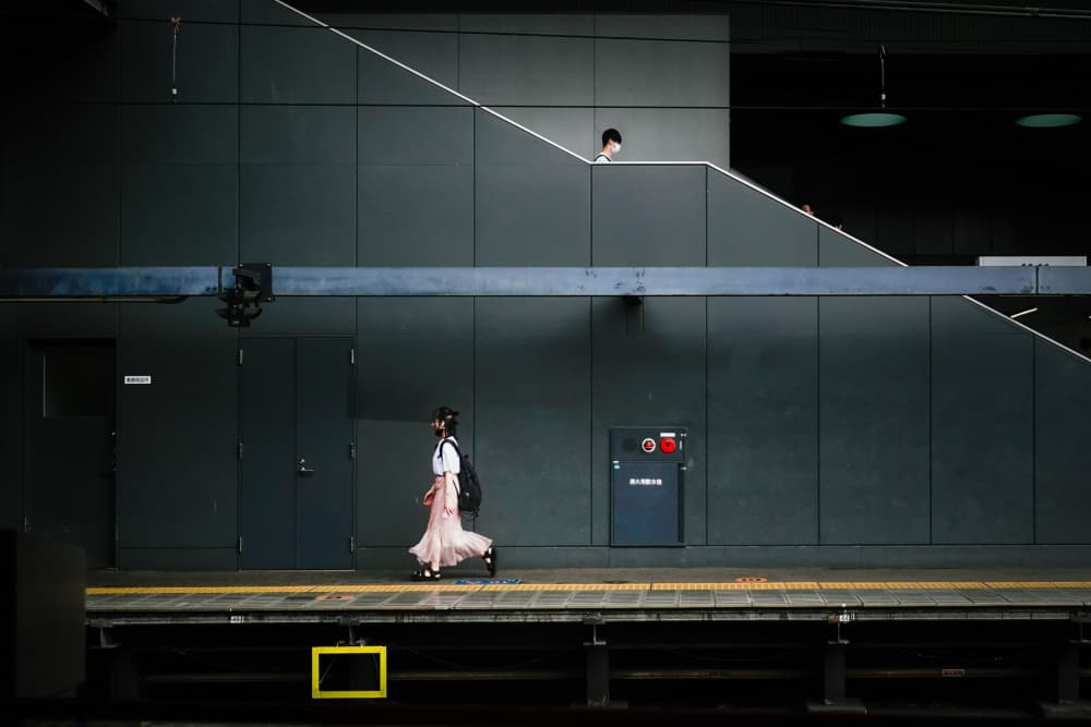 Minimalist Station Commute by Haruyo Sakamoto — canvas wall art