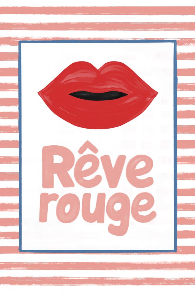 Red Dream Lips by Martina — canvas wall art