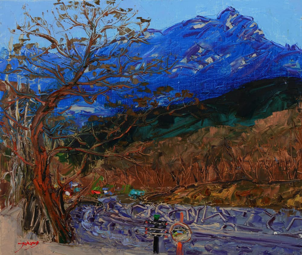Blue Mountain Road by Jukyong Park — canvas wall art