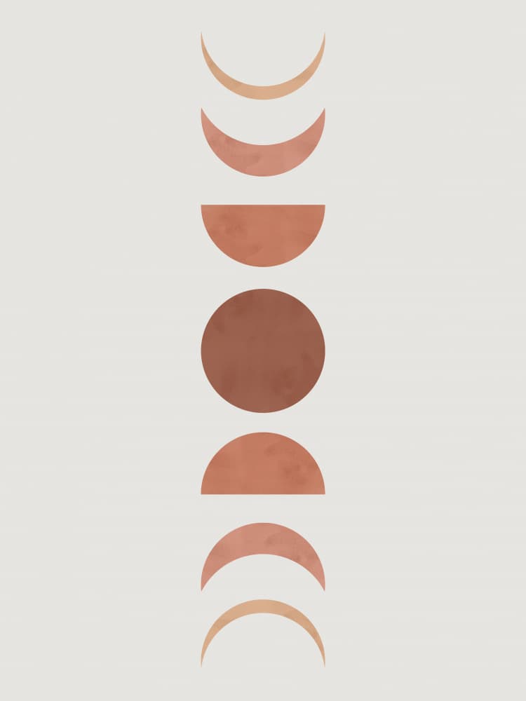 Earthy Moon Phases by Vitor Costa — canvas wall art