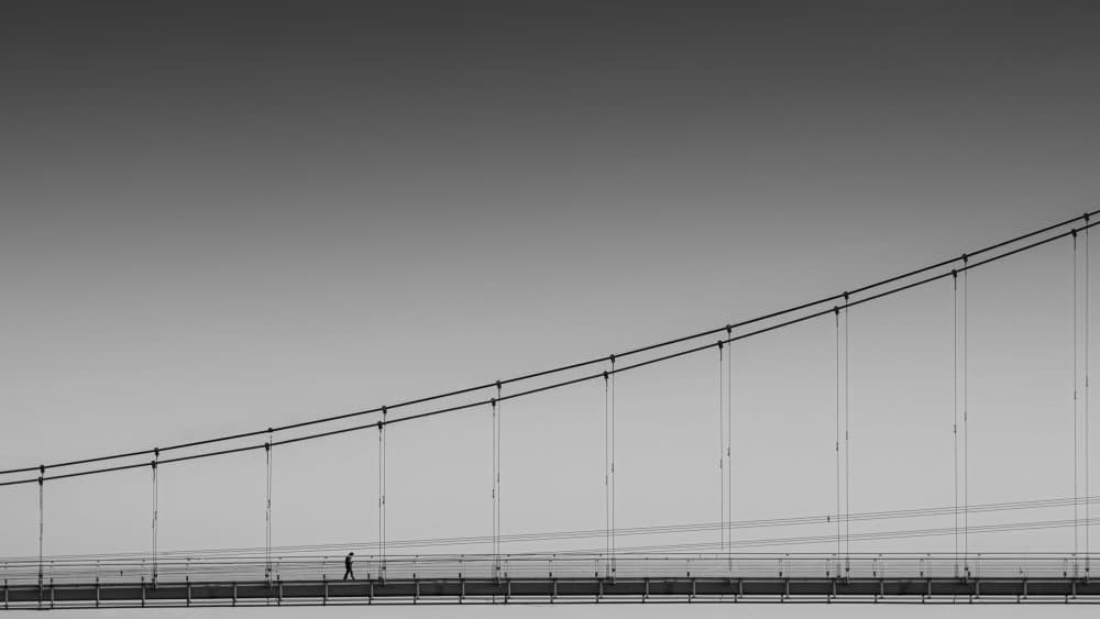 Person Walking Suspension Bridge by alizolghadri93 — canvas wall art